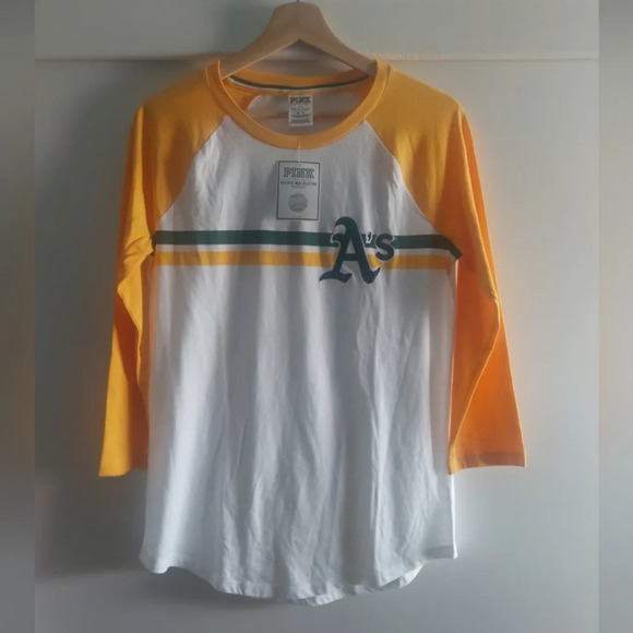 Victoria's Secret PINK MLB exclusive Collection Sequin baseball T-shirt M RARE - Picture 1 of 6